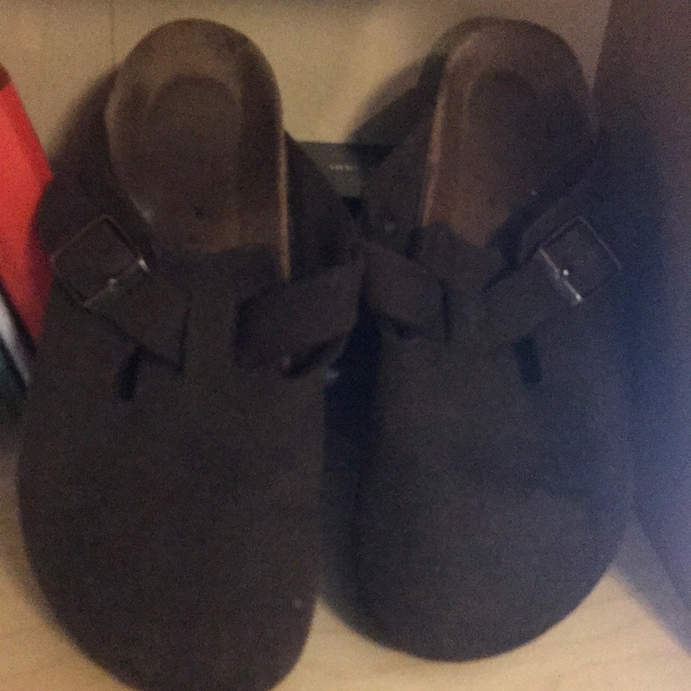 Genuine chocolate brown suede Birkenstocks